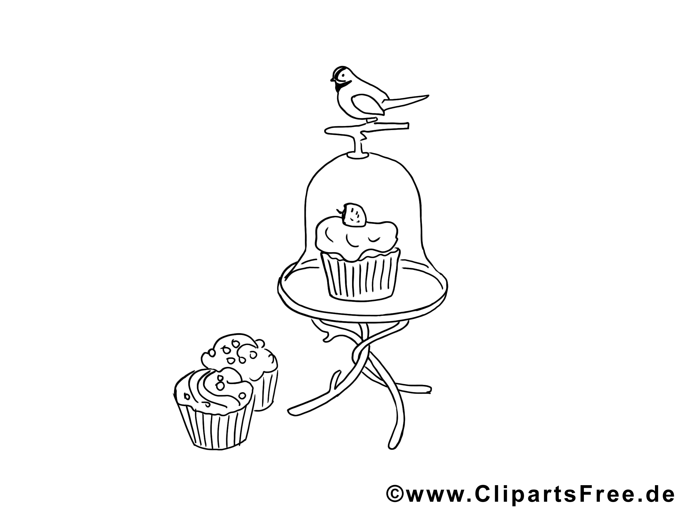 Oiseau Gâteaux Clipart Divers Dessins à Colorier