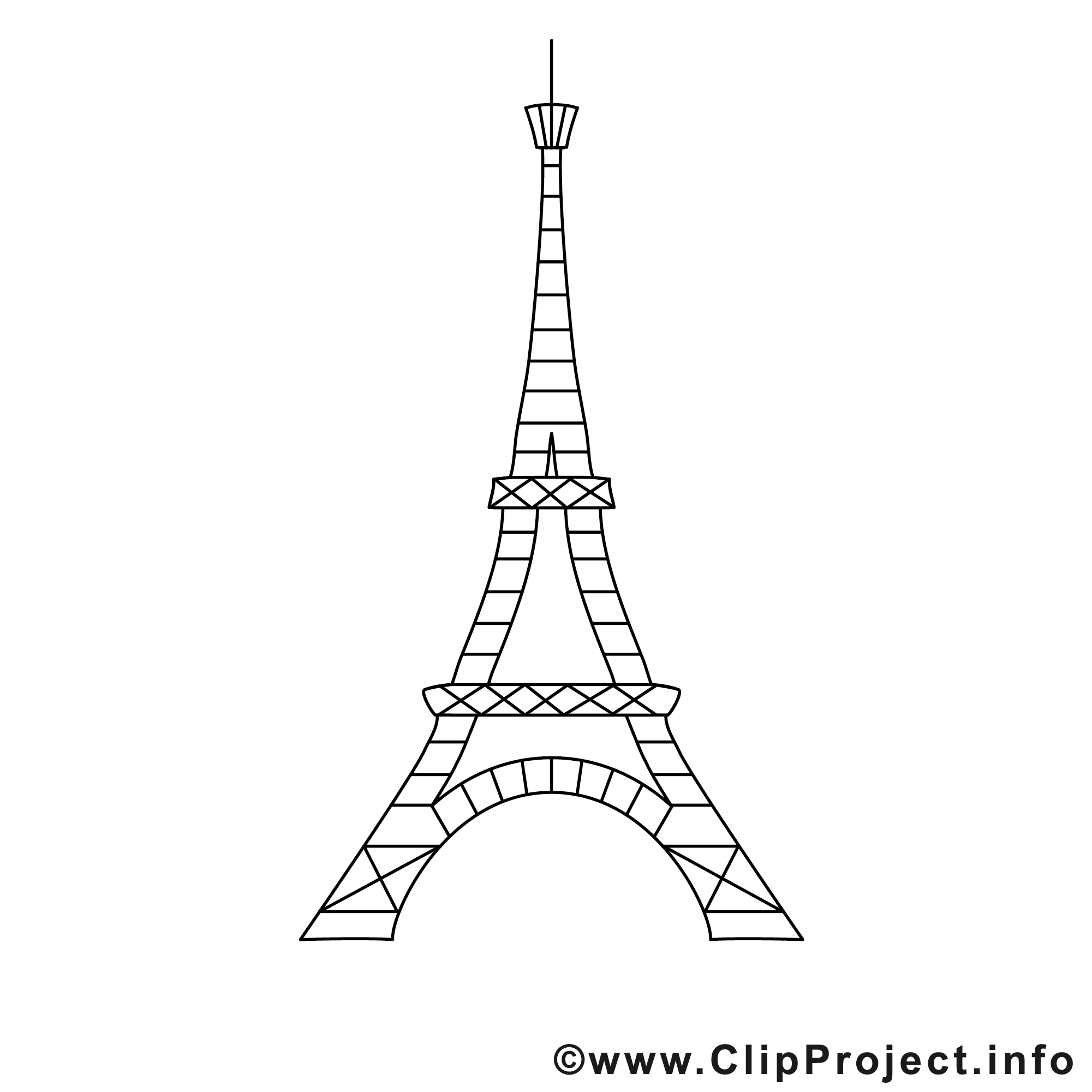 Tour eiffel clipart gratuit - Divers à colorier ...