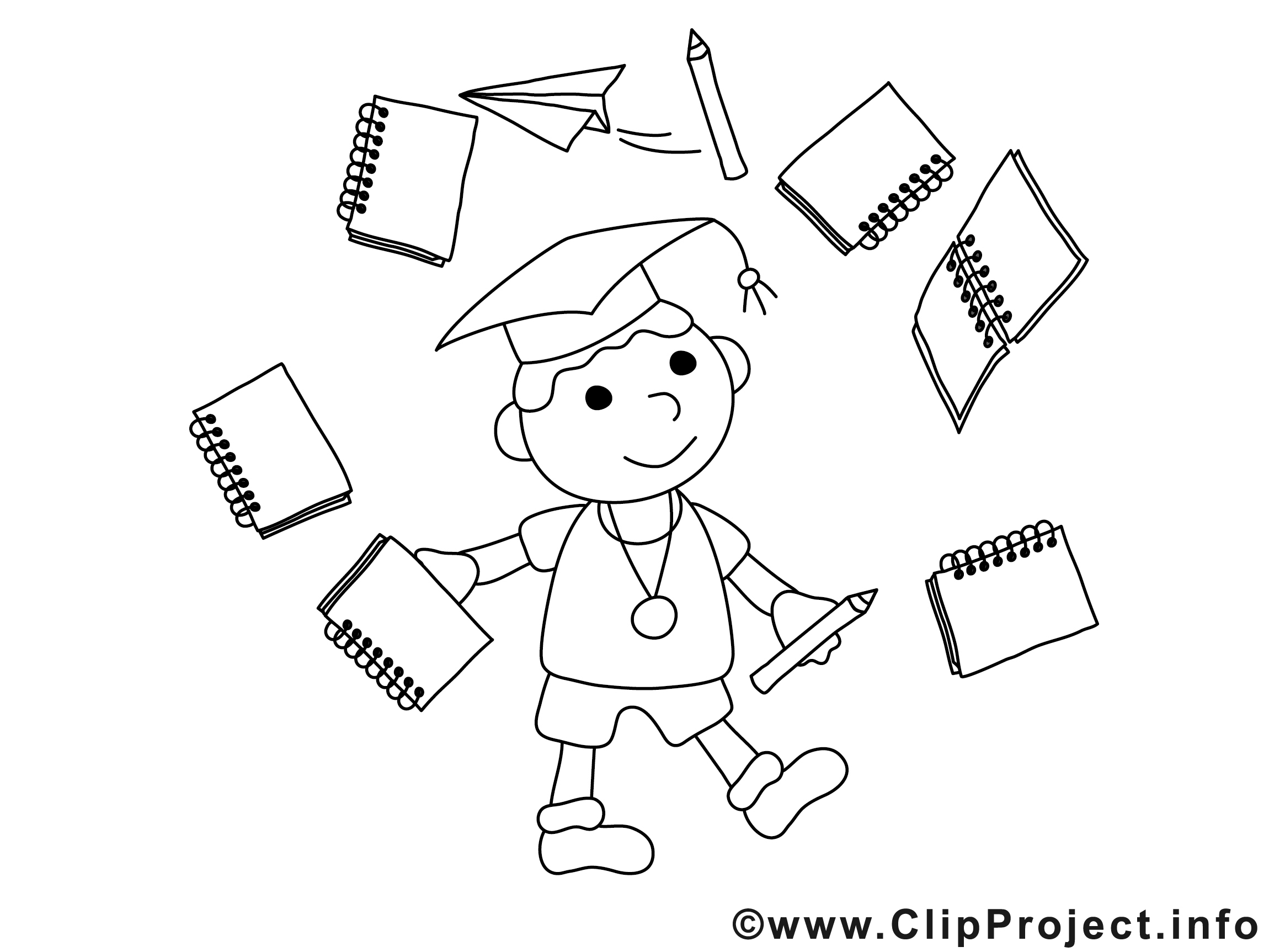 Classe dessins gratuits École à colorier Diplômés