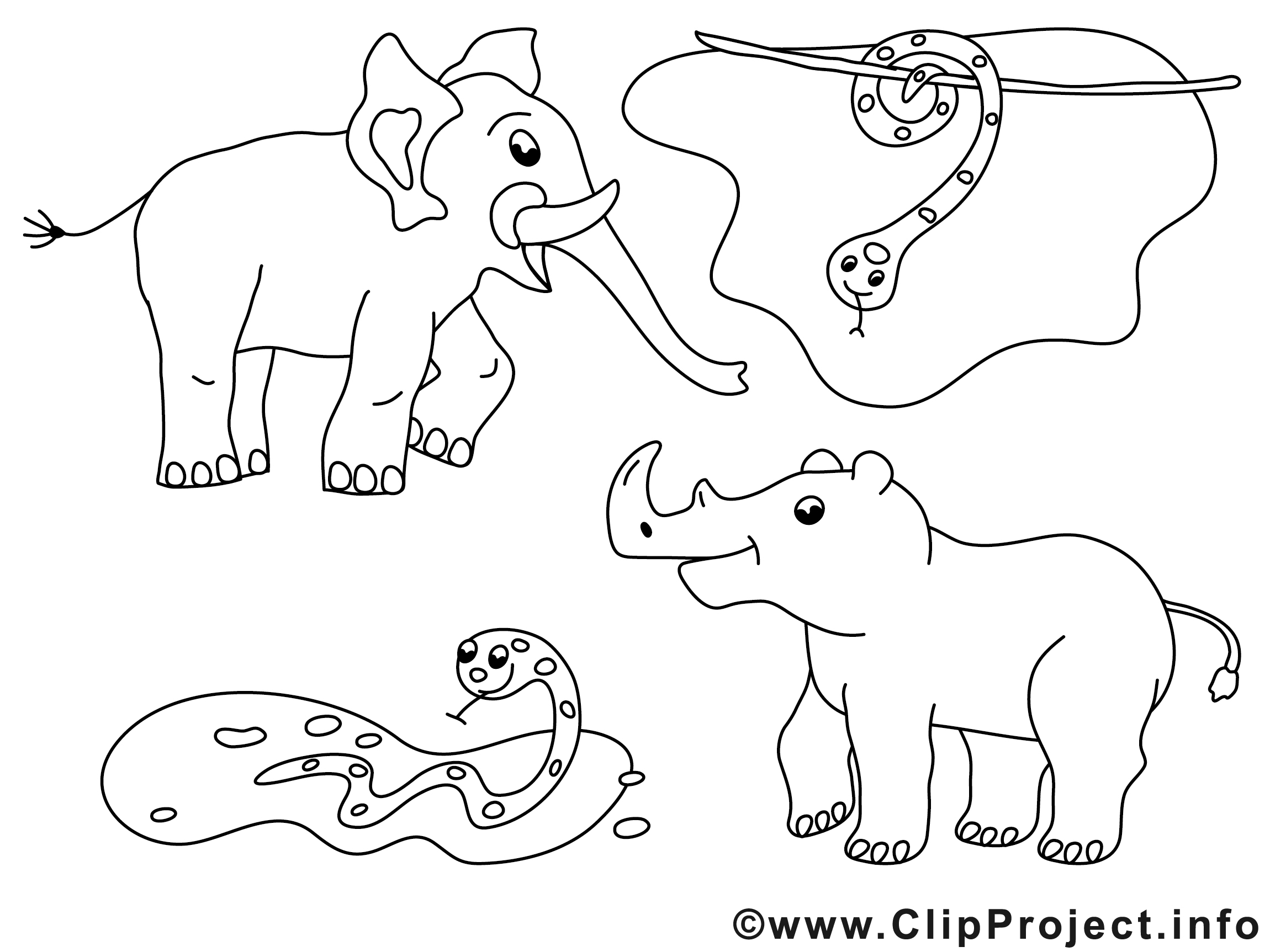 Zoo Dessin à Imprimer Clip Arts Gratuits Divers Pages à Colorier