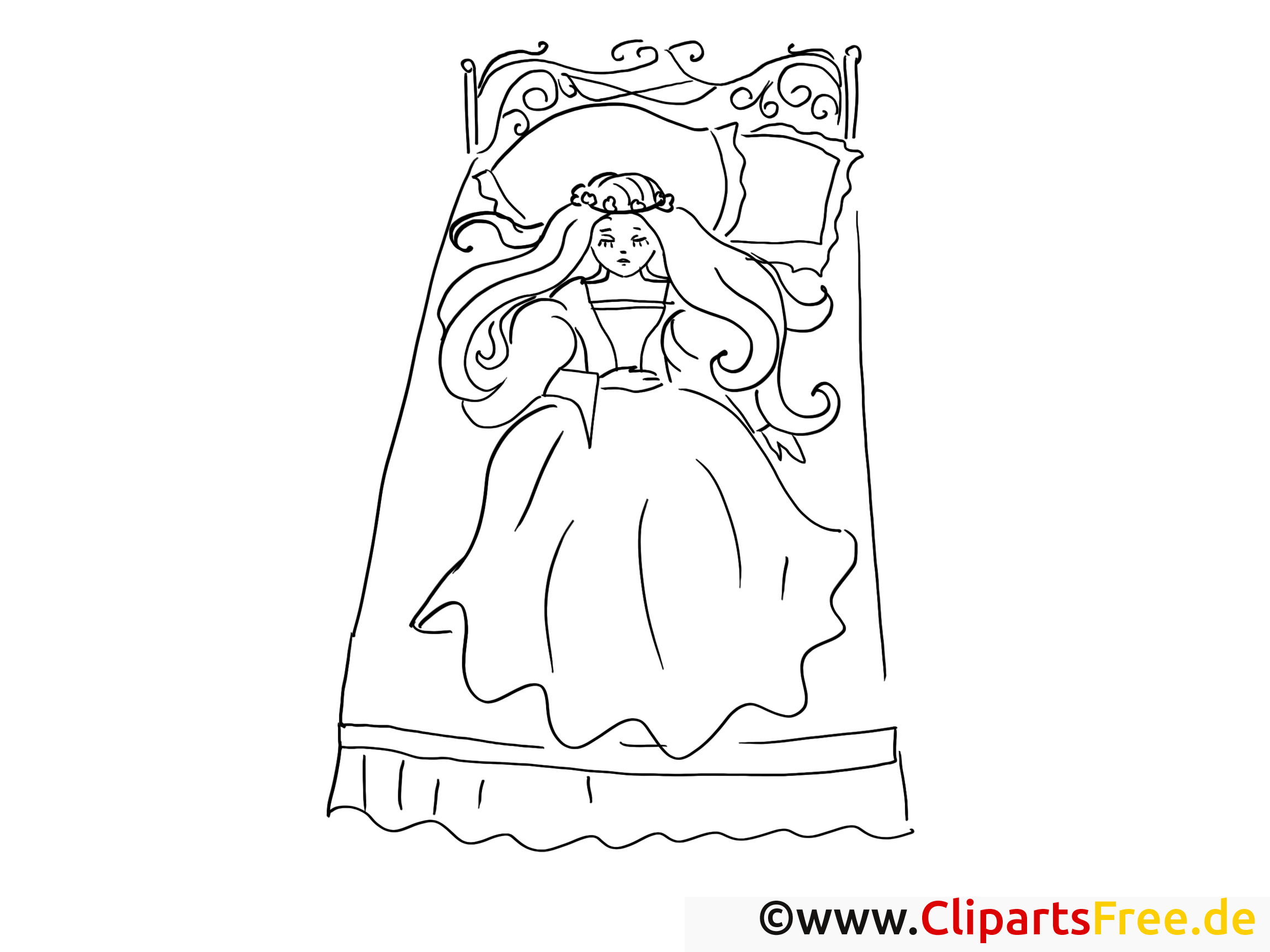 Belle au bois dormant clip art gratuit – Conte à imprimer - Fable