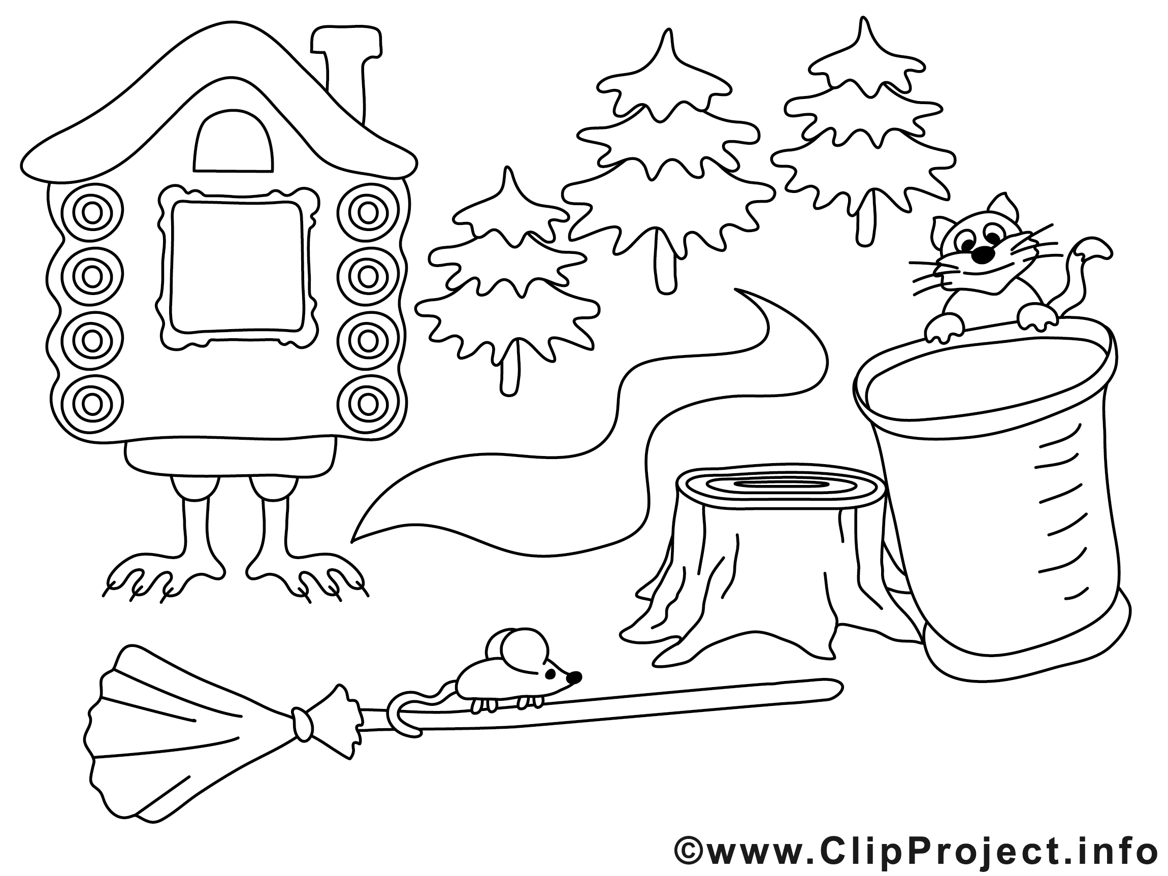 Cabane Chat Illustration Conte A Imprimer Fable Coloriages Dessin Picture Image Graphic Clip Art Telecharger Gratuit