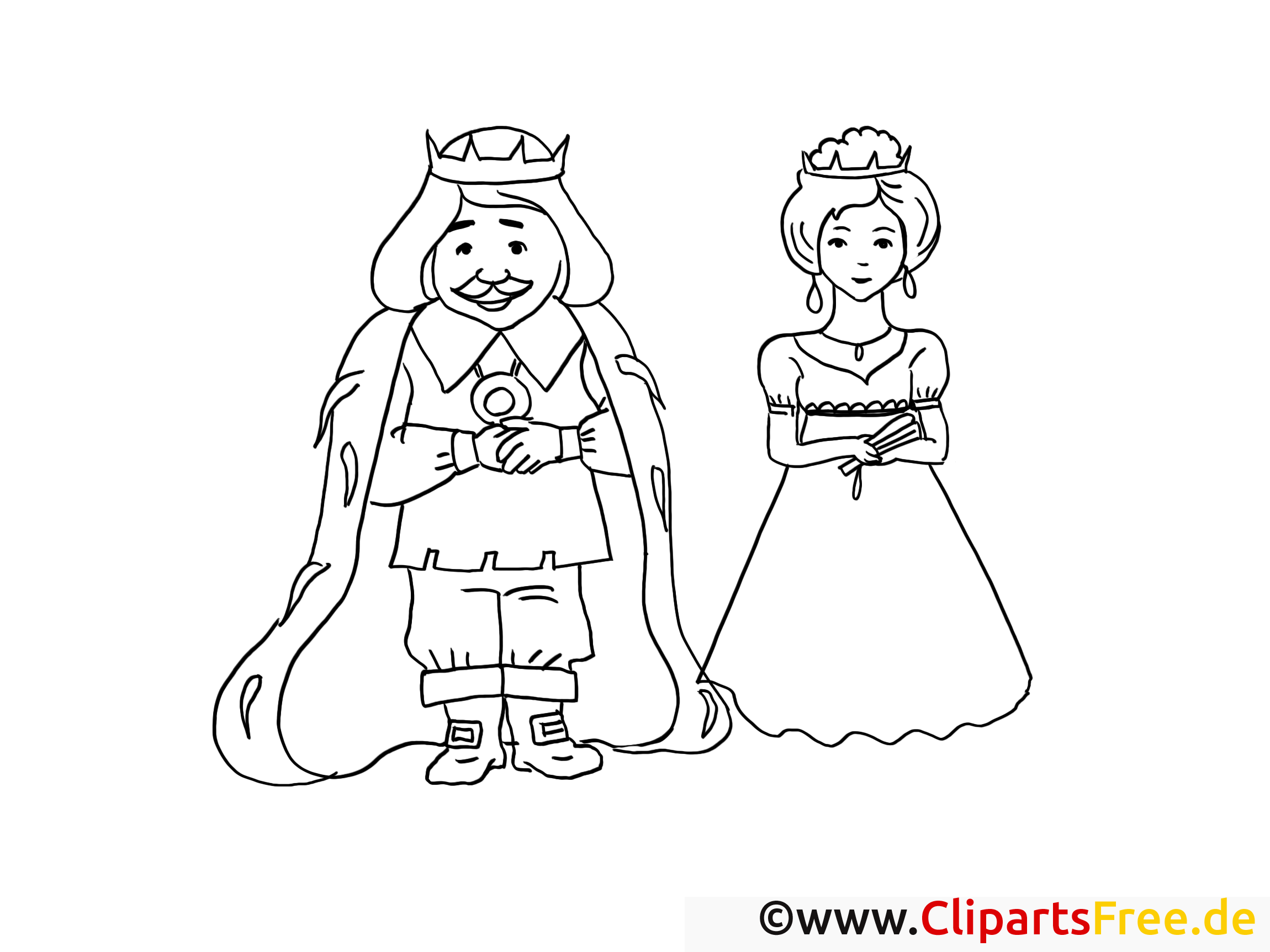 Reine roi dessin – Coloriage conte à télécharger - Fable coloriages