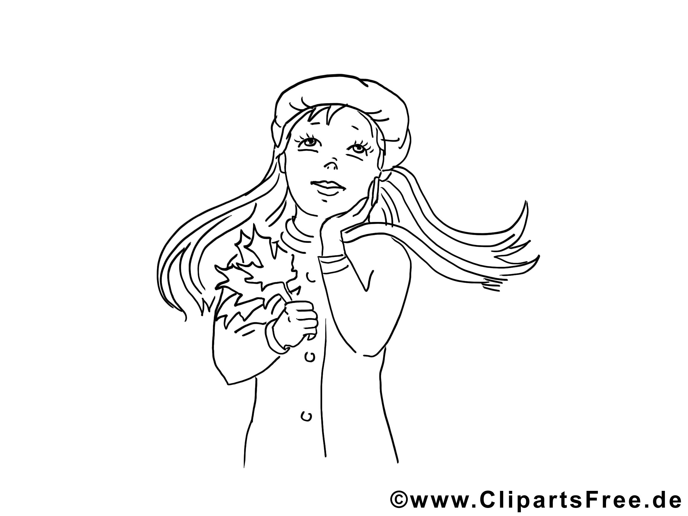 Feuilles dessins gratuits – Fille à colorier  Fille coloriages dessin