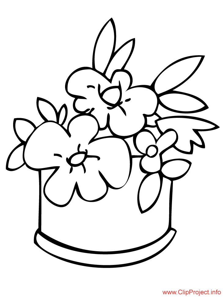 Vase coloriage  Fleurs coloriages dessin, picture, image, graphic
