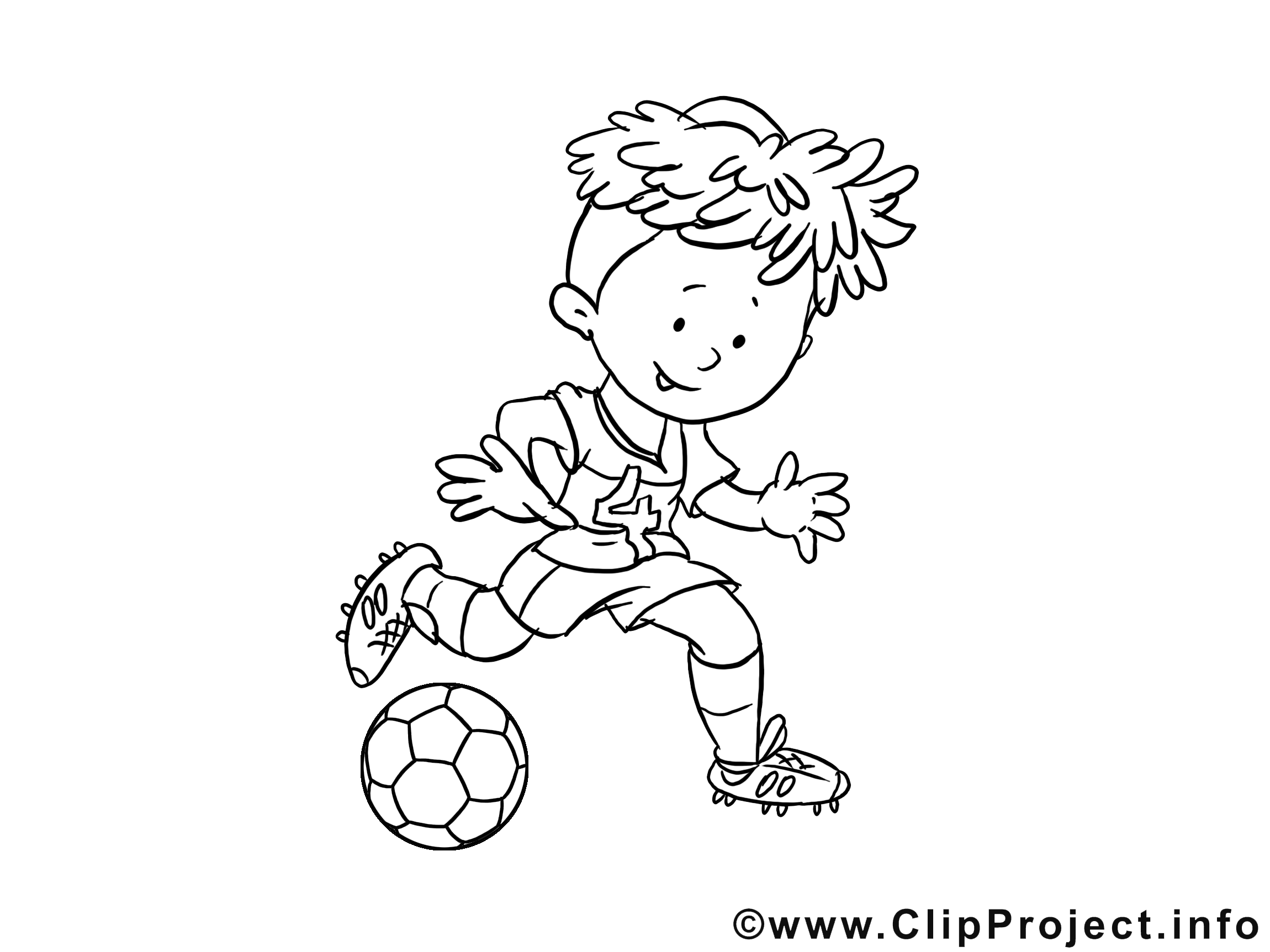 Footballeur clipart – Football dessins à colorier - Football coloriages