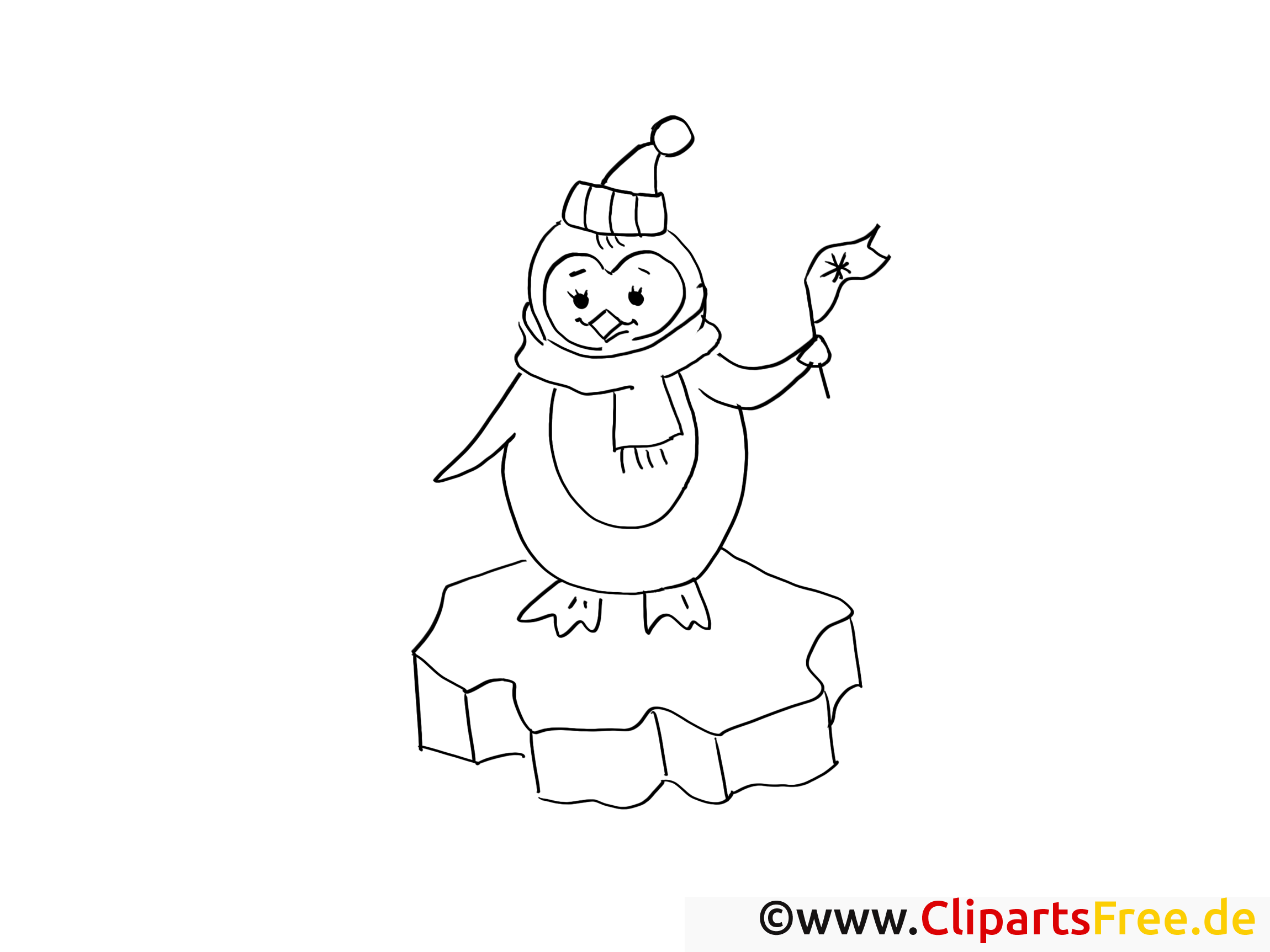 Pingouin image – Hiver images à colorier - Hiver coloriages dessin