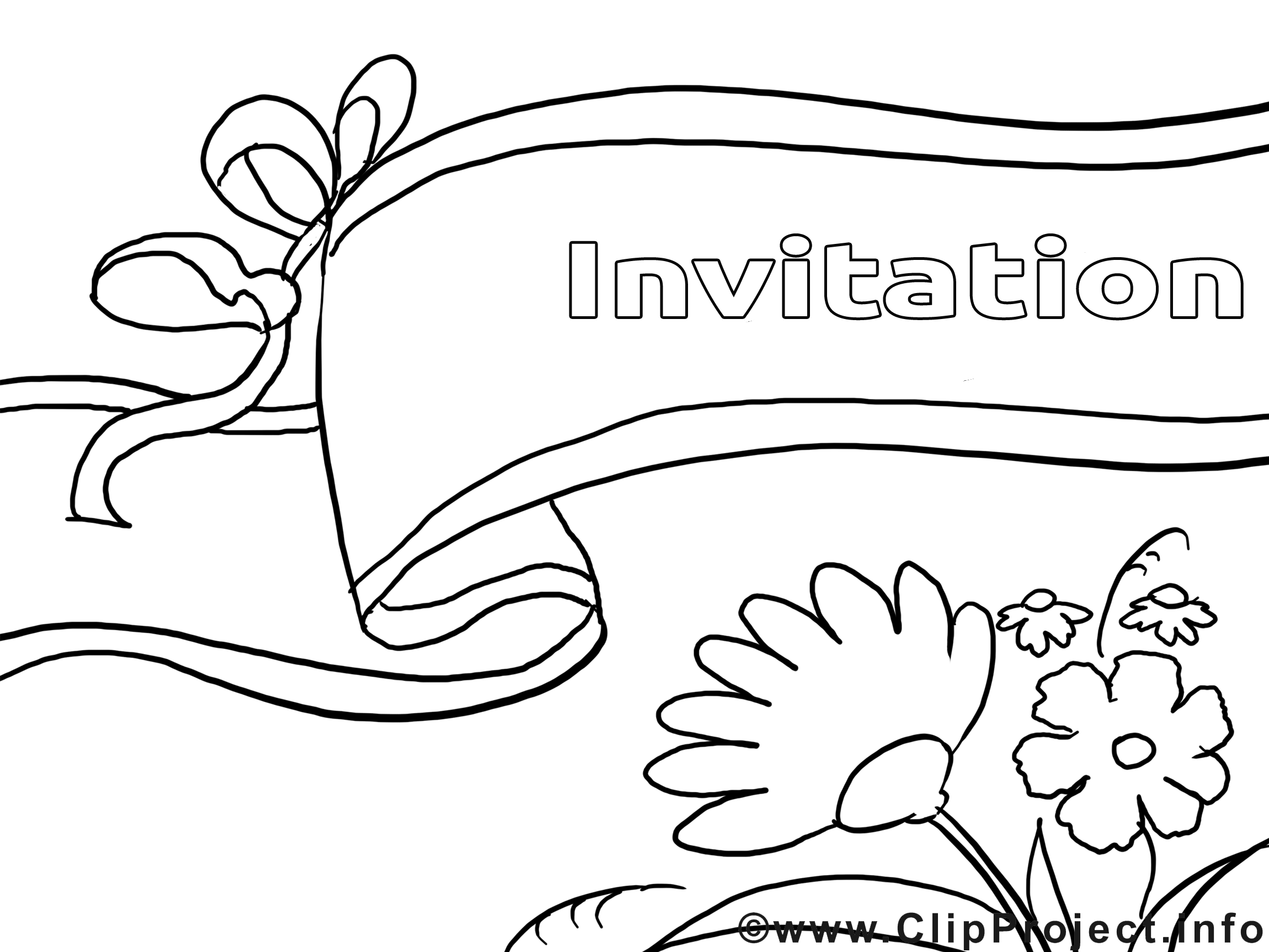 Invitations à imprimer clip arts - Invitations coloriages dessin ...