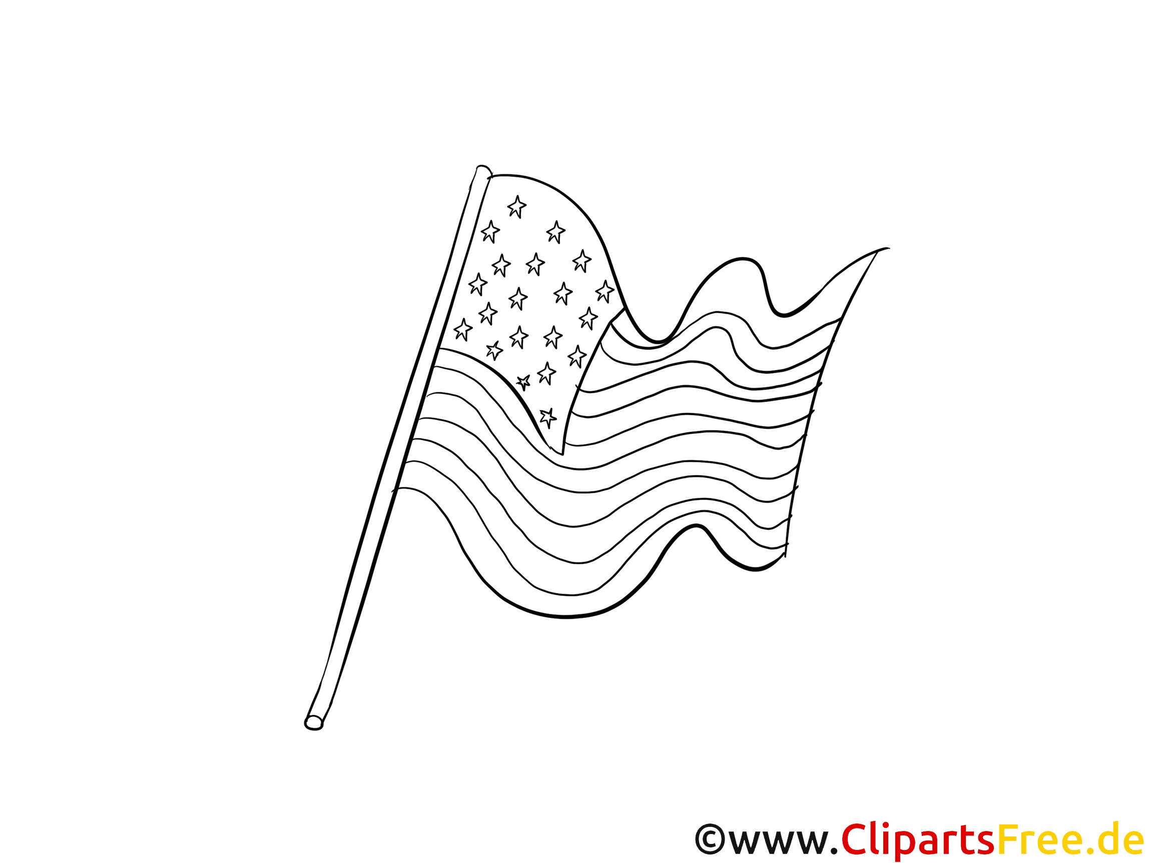 Drapeau à télécharger – Jour de l’Indépendance à colorier - Jour de l