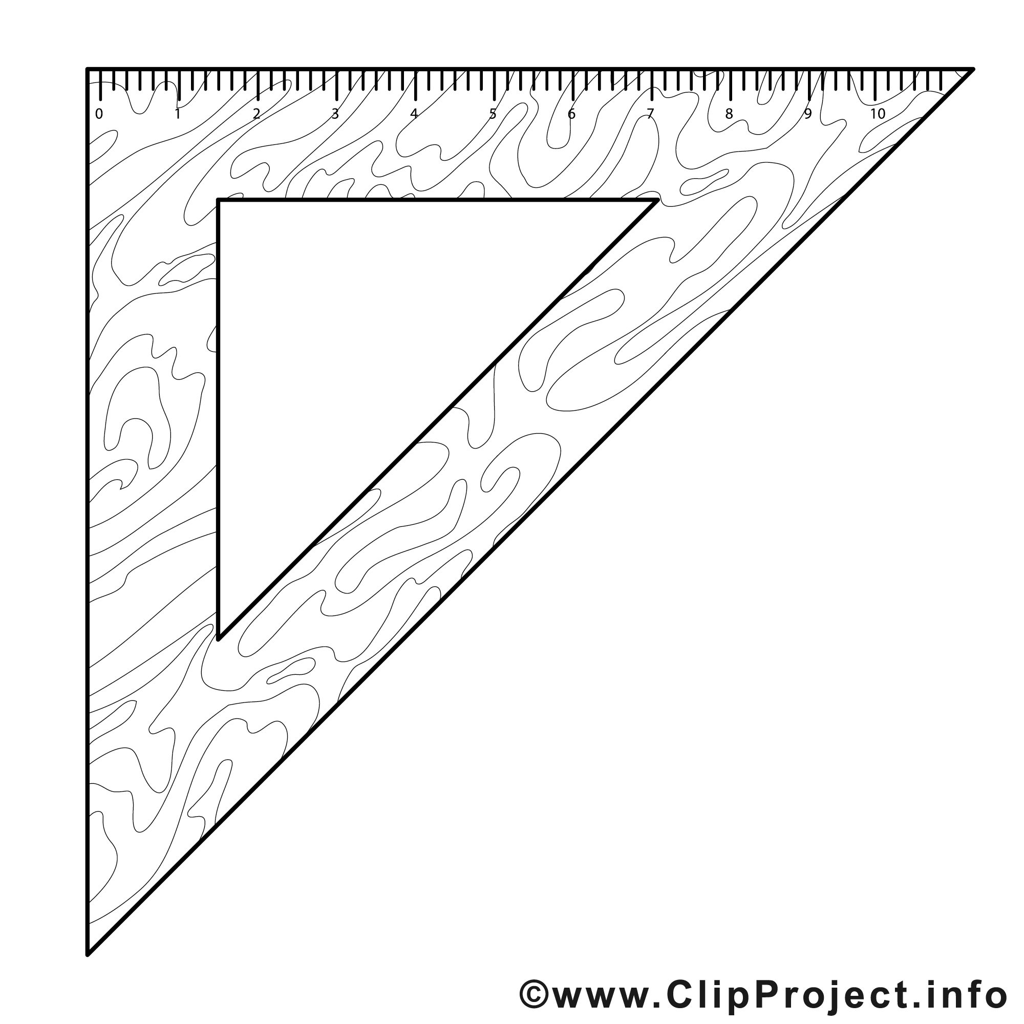 Équerre image – Coloriage école illustration - L'école coloriages ...