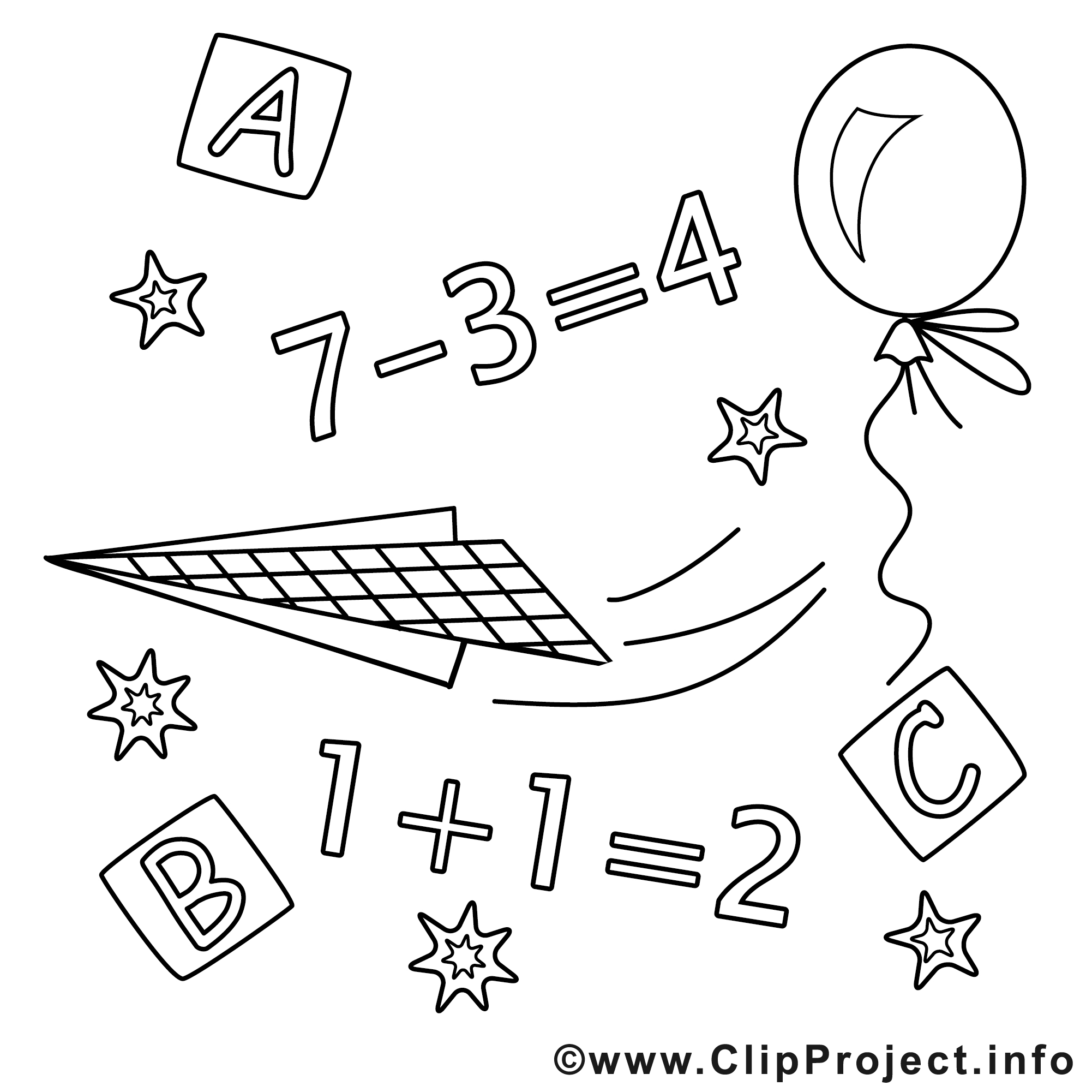 Dessin Page De Garde Maths Math cliparts gratuis – École à imprimer - L'école coloriages dessin