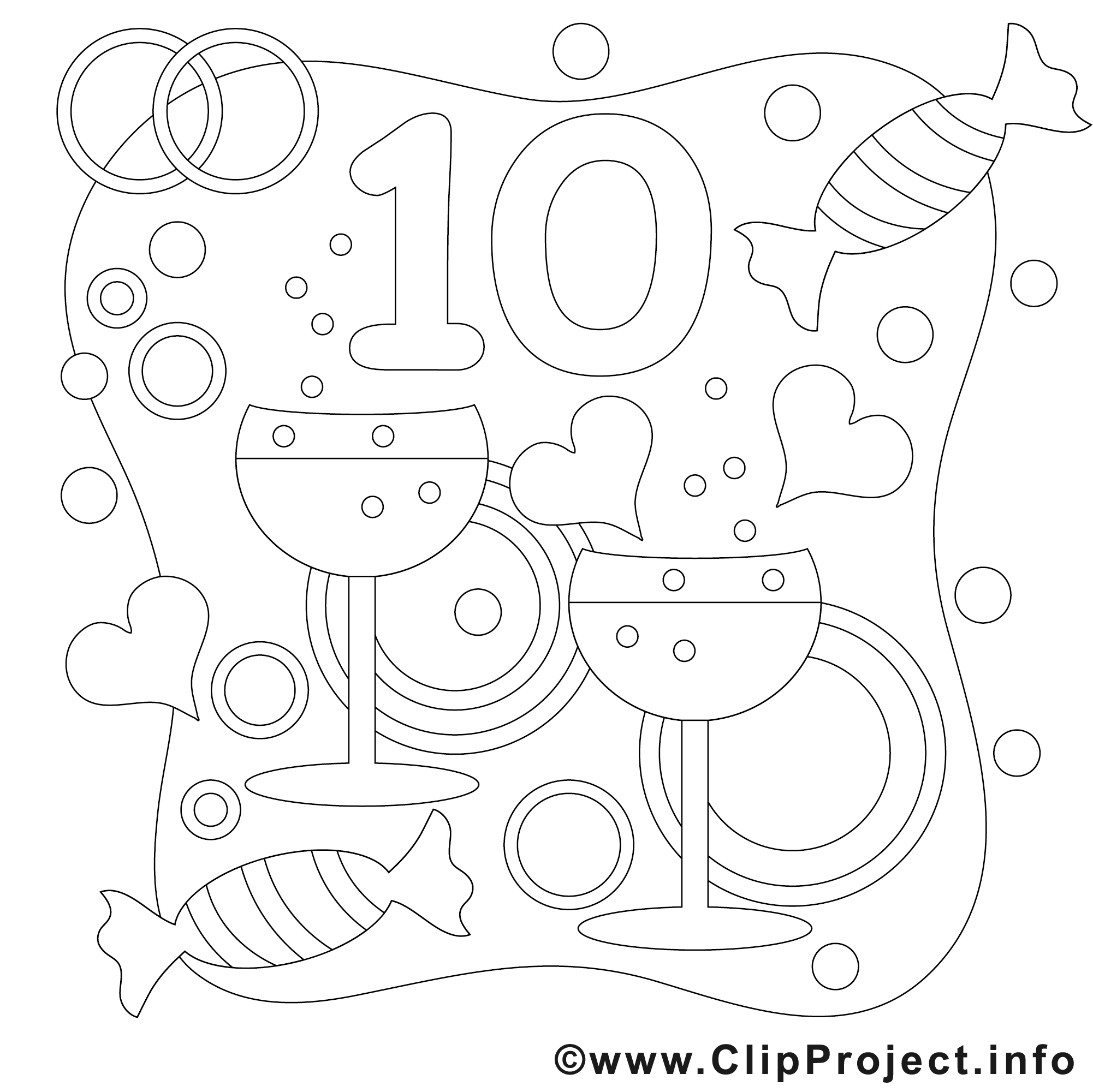 10 ans dessin – Coloriage mariage à télécharger  Mariage coloriages