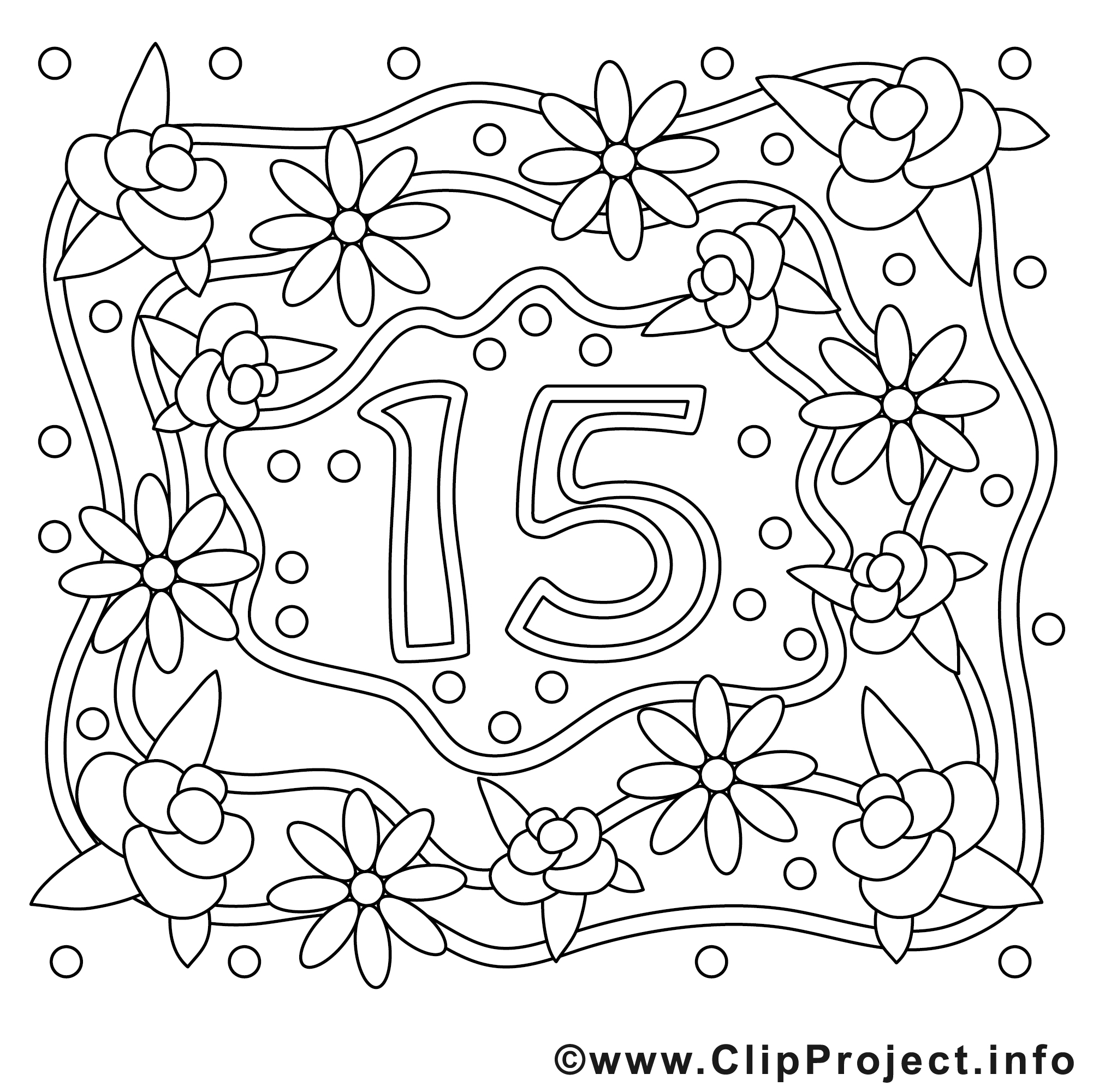 15 Ans Image Gratuite Mariage A Imprimer Mariage Coloriages Dessin Picture Image Graphic Clip Art Telecharger Gratuit