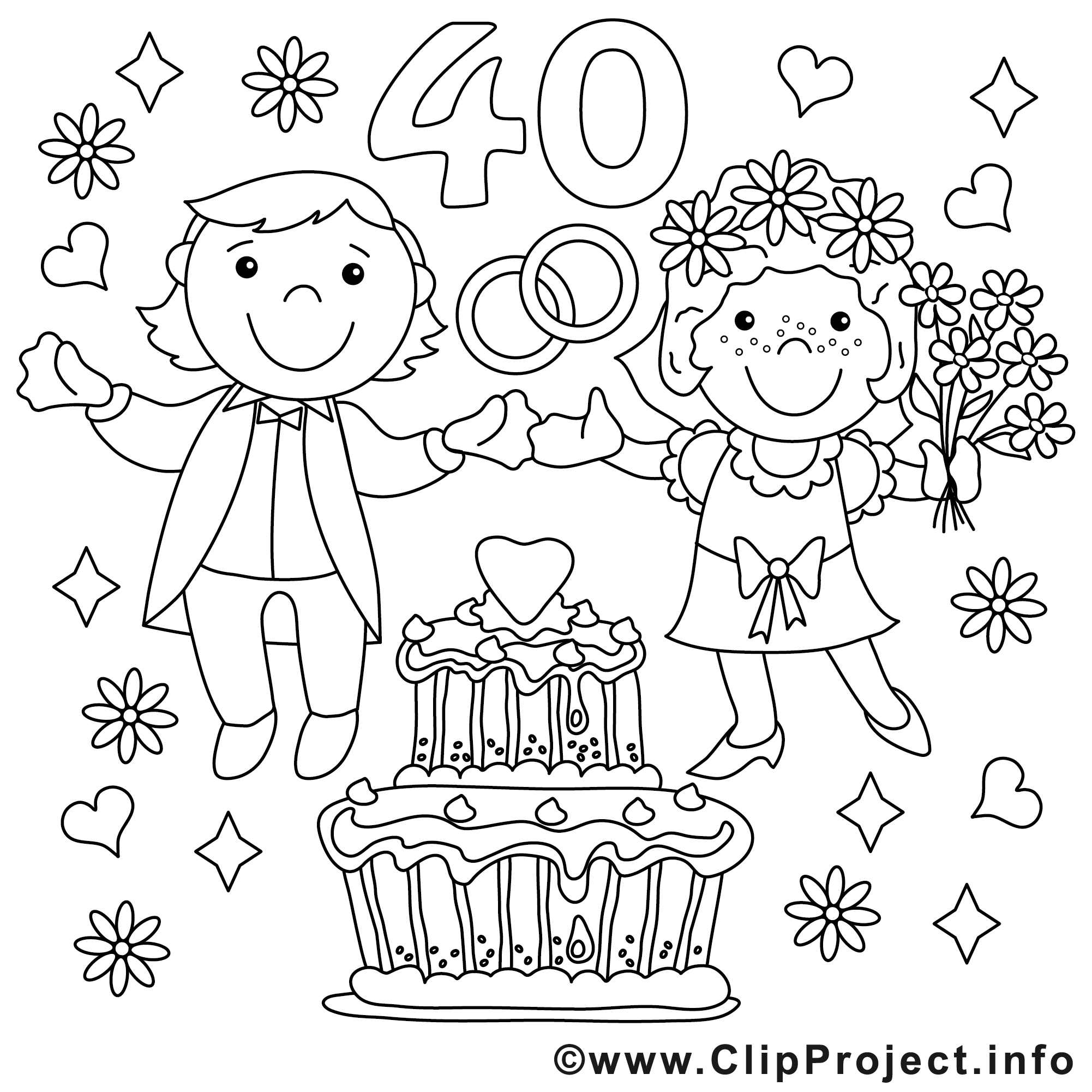 40 Ans Clip Arts Mariage A Imprimer Mariage Coloriages Dessin Picture Image Graphic Clip Art Telecharger Gratuit