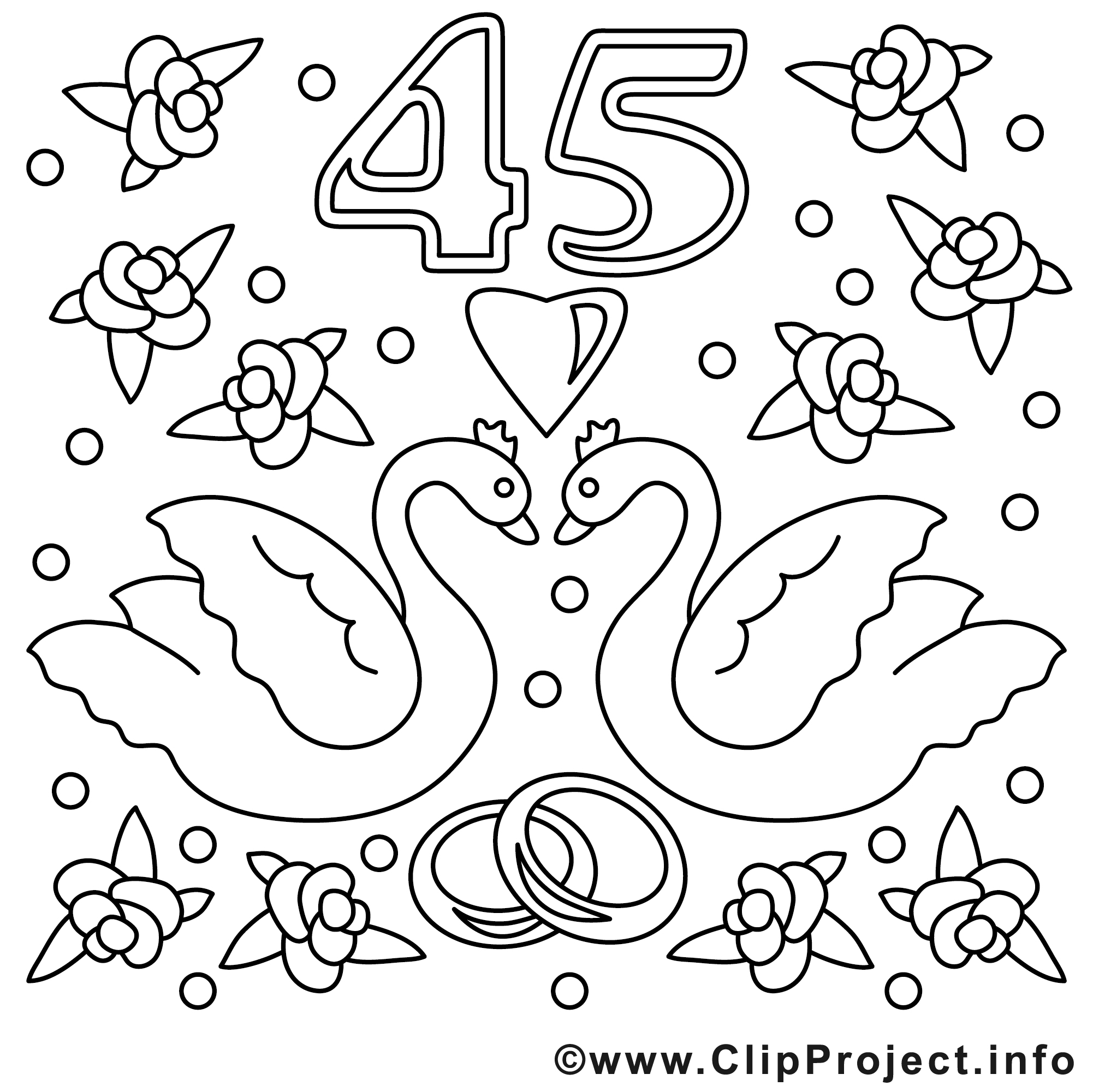45 Ans Illustration Mariage A Colorier Mariage Coloriages Dessin Picture Image Graphic Clip Art Telecharger Gratuit
