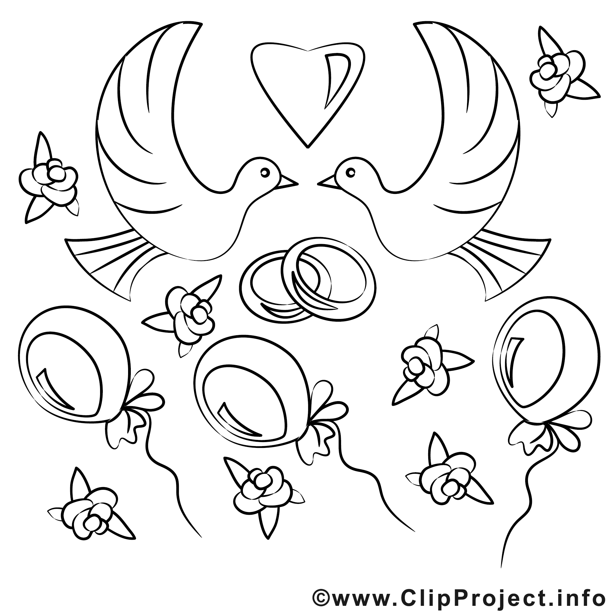 Colombes Dessin Coloriage Mariage A Telecharger Mariage Coloriages Dessin Picture Image Graphic Clip Art Telecharger Gratuit