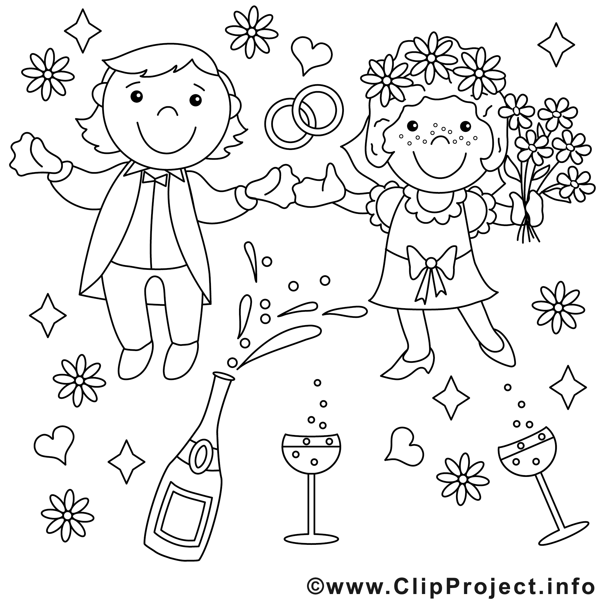 Coloriage Mariage à Imprimer Gratuit