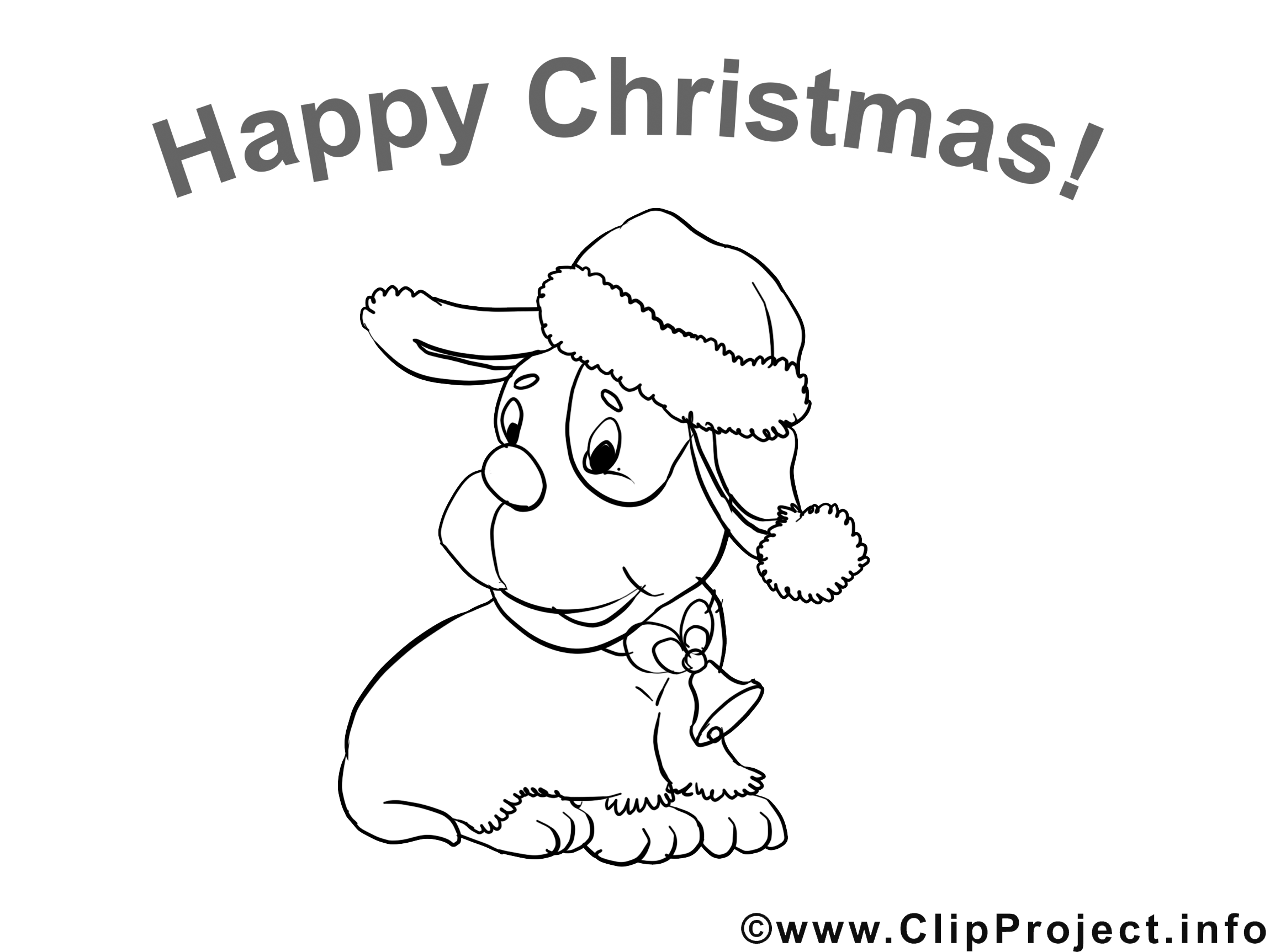 Chien image – Coloriage Noël illustration - Noël coloriages dessin