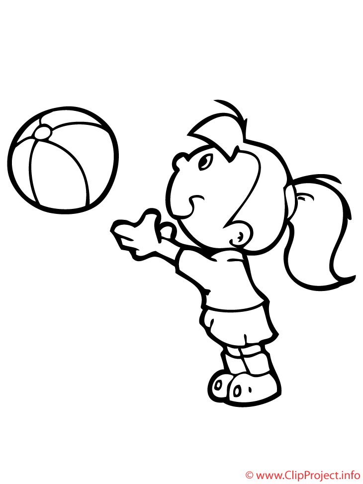 Le jeu du ballon coloriage  Pages à colorier pour les filles dessin