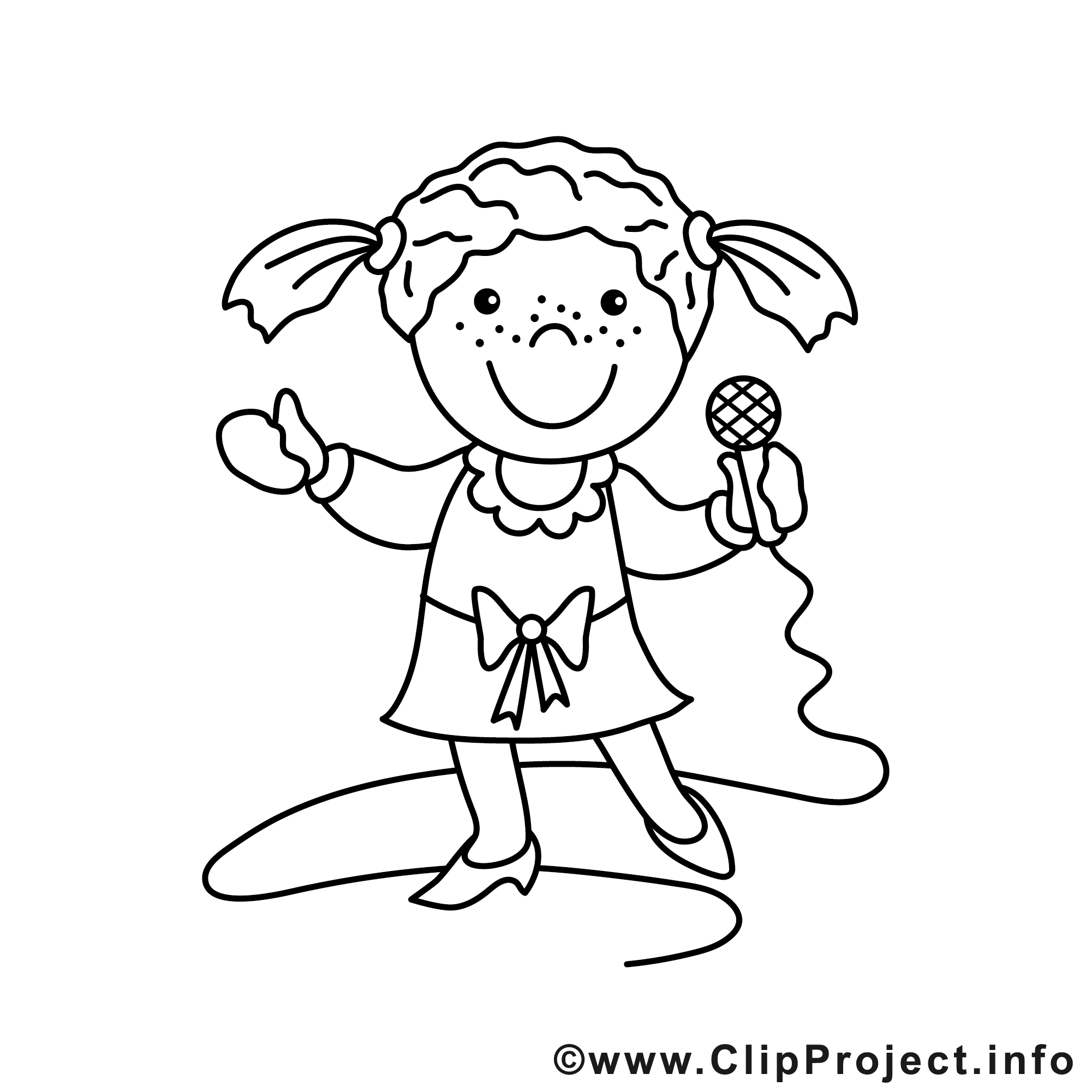 Chanteuse dessins gratuits – Métiers à colorier - Professions