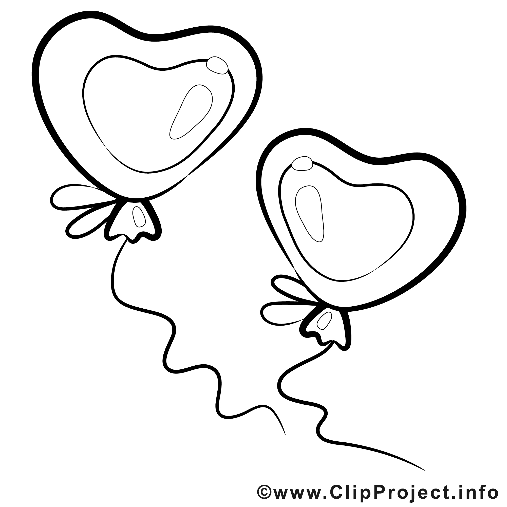 ballons dessin - coloriage saint-valentin à télécharger