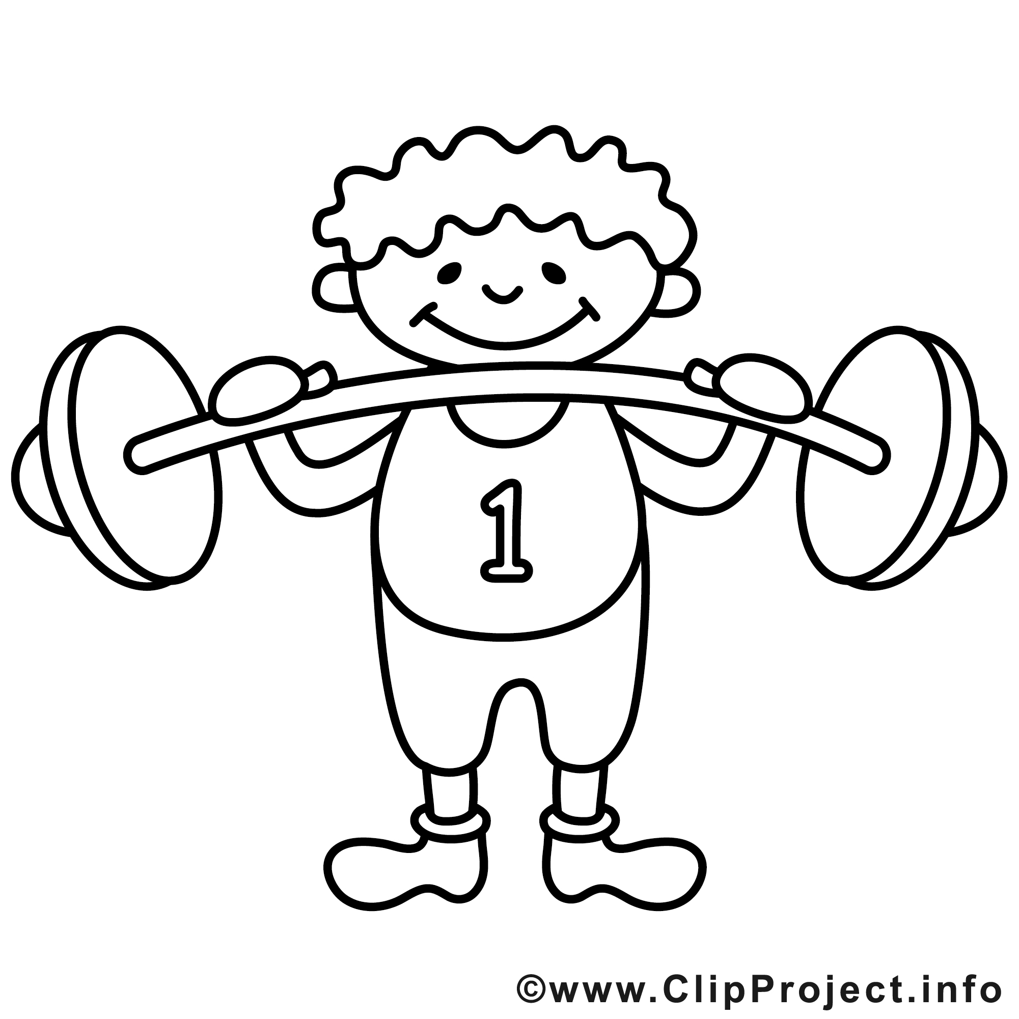 Bodybuilder clip art Sport image à colorier Sport