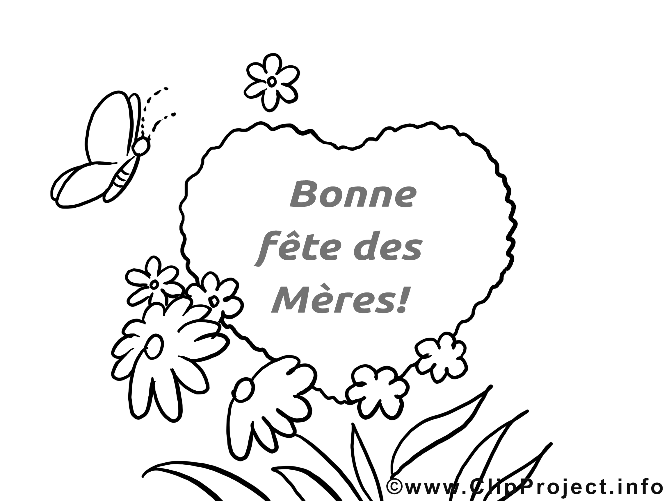 Coloriage illustration coeur – Fête des Mères images  Fête des Mères