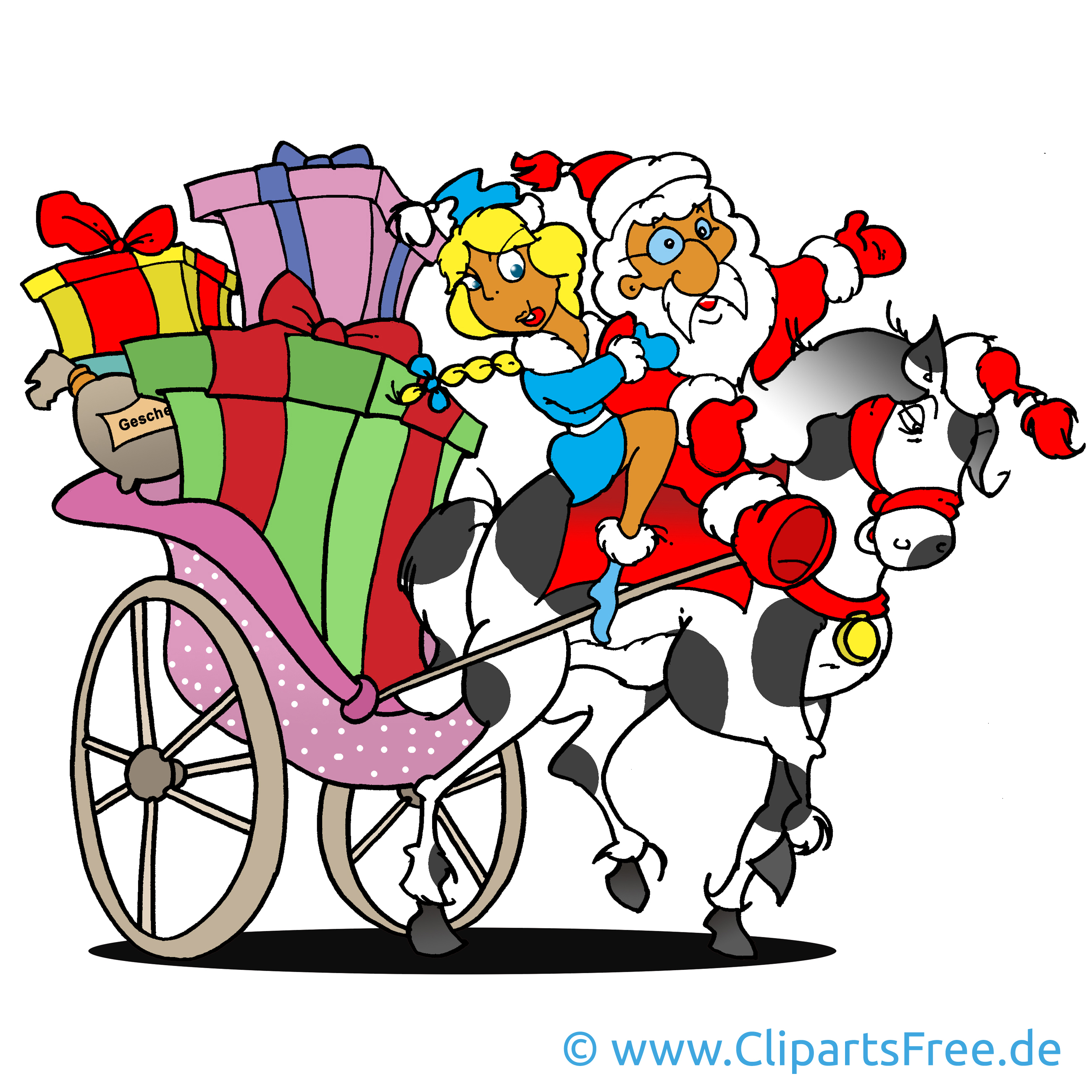 Chariot père noël illustration - Saint Nicolas images ...