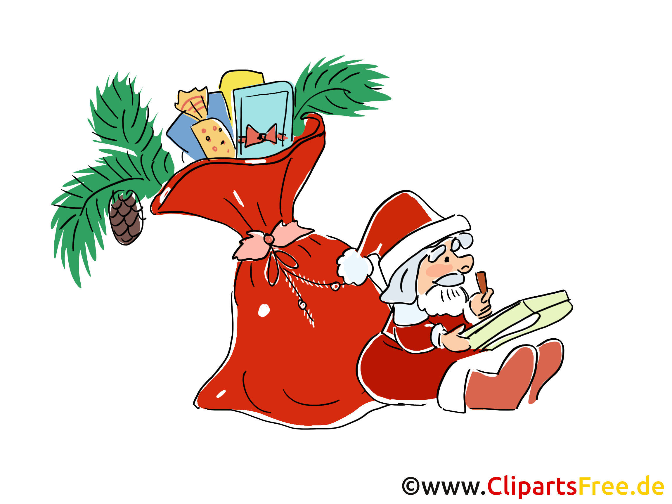 Sac père noël clip arts gratuits - Saint Nicolas ...