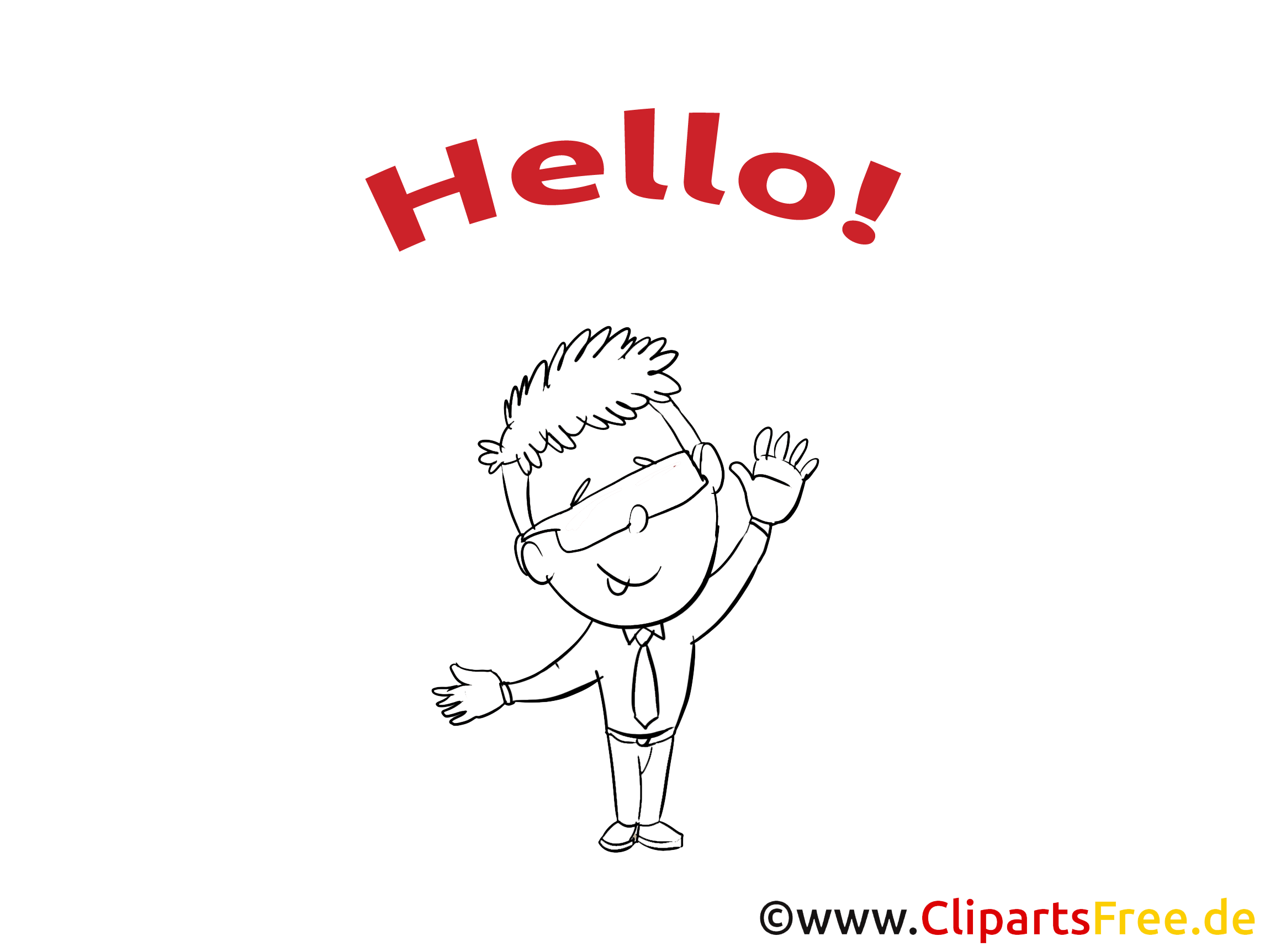 Image gratuite à colorier homme - Salut clipart - Bonjour dessin, picture, image, graphic, clip ...