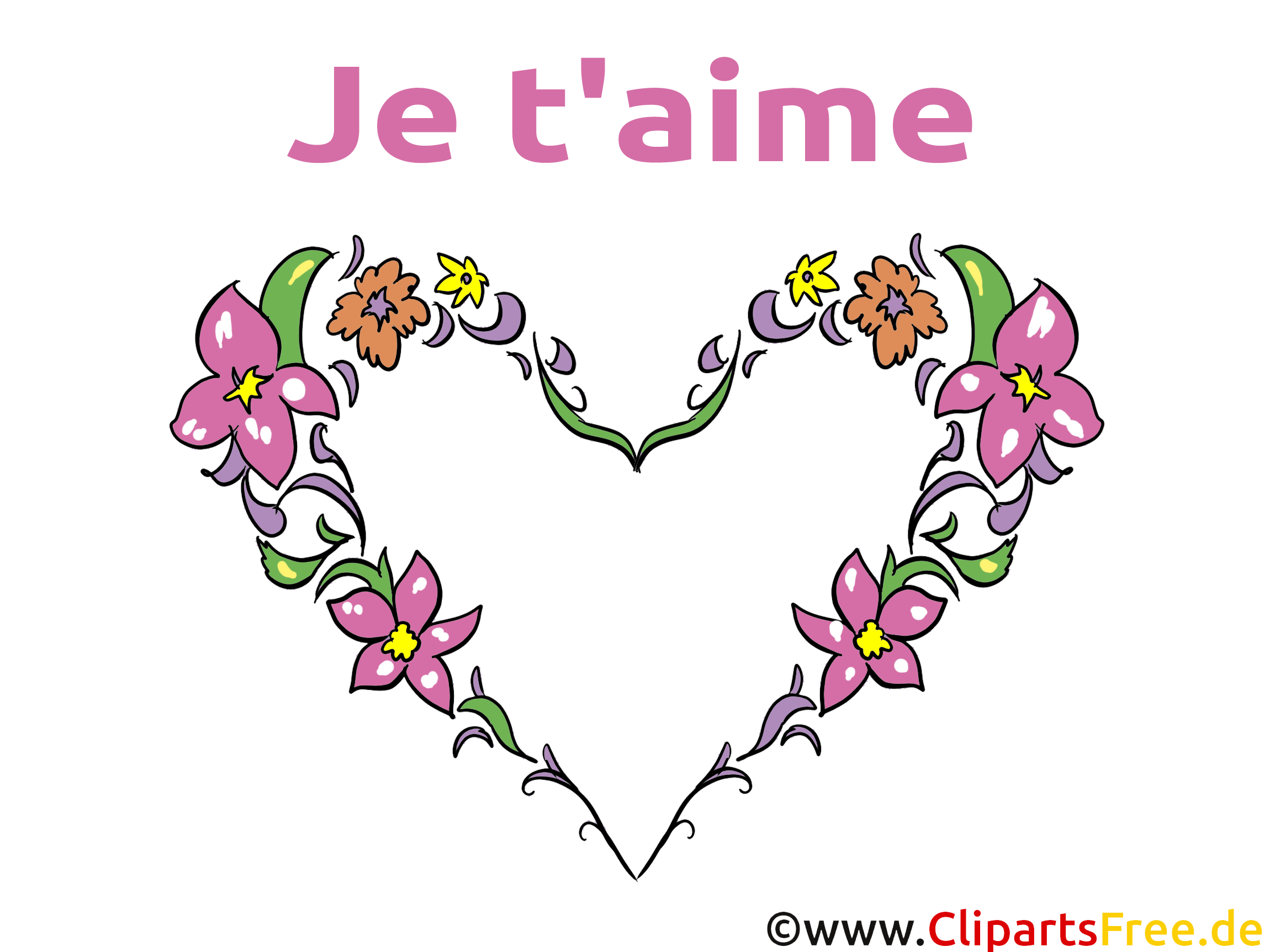 Clip art gratuit coeur - Je t'aime dessin - Je t'aime dessin, picture