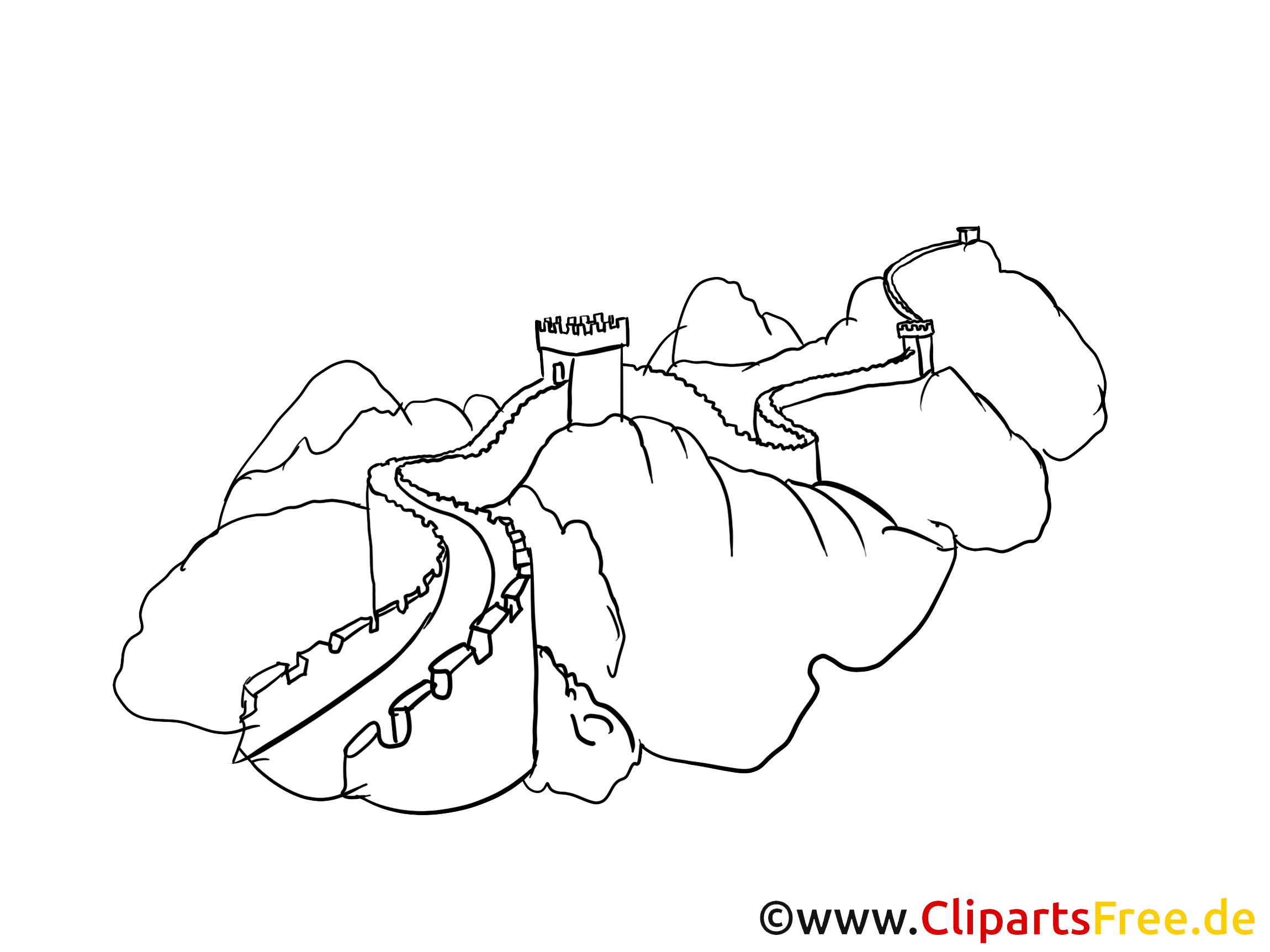 Chine China Muraille Coloriage Chinois La Wall Great Muralla Drawing Le 