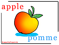Apple - pomme abc image Dictionnaire Anglais Français