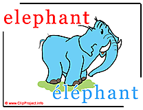 Elephant - éléphant abc image Dictionnaire Anglais Français