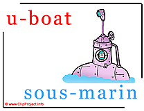 U-boat - sous-marin abc image dictionnaire anglais francais