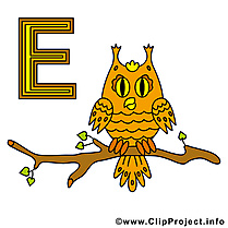 E eule image – Alphabet allemand clipart