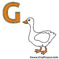 G gans dessin – Alphabet allemand à télécharger