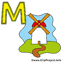 M mühle dessins – Alphabet allemand clipart