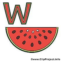 W Wassermelone clip arts – Alphabet allemand illustrations