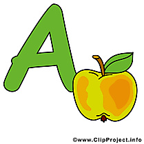 A apple clip art – Alphabet english image gratuite