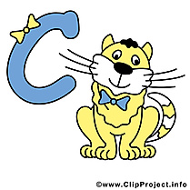 C cat images gratuites – Alphabet english clipart