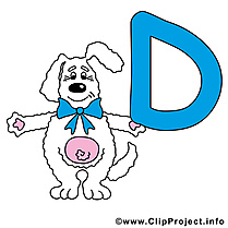 D dog dessin – Alphabet english clip arts gratuits