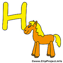 H horse image gratuite – Alphabet english clipart