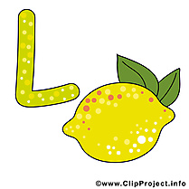L lemon alphabet english image à télécharger gratuite