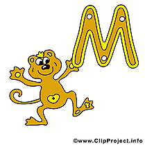 M monkey clip art gratuit – Alphabet english images