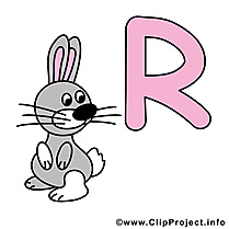 R rabbit clipart – Alphabet english dessins gratuits