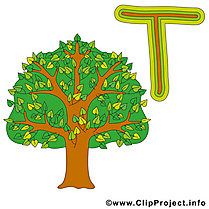 T tree dessins gratuits – Alphabet english clipart