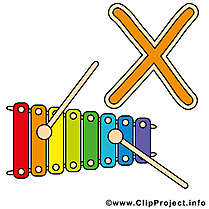 X xylophone images – Alphabet english clip art gratuit