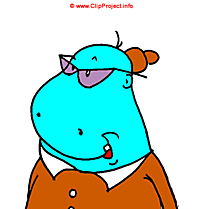 Hippopotame bleu clipart gratuit