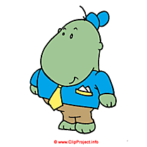 Hippopotame dans costume clipart gratuit
